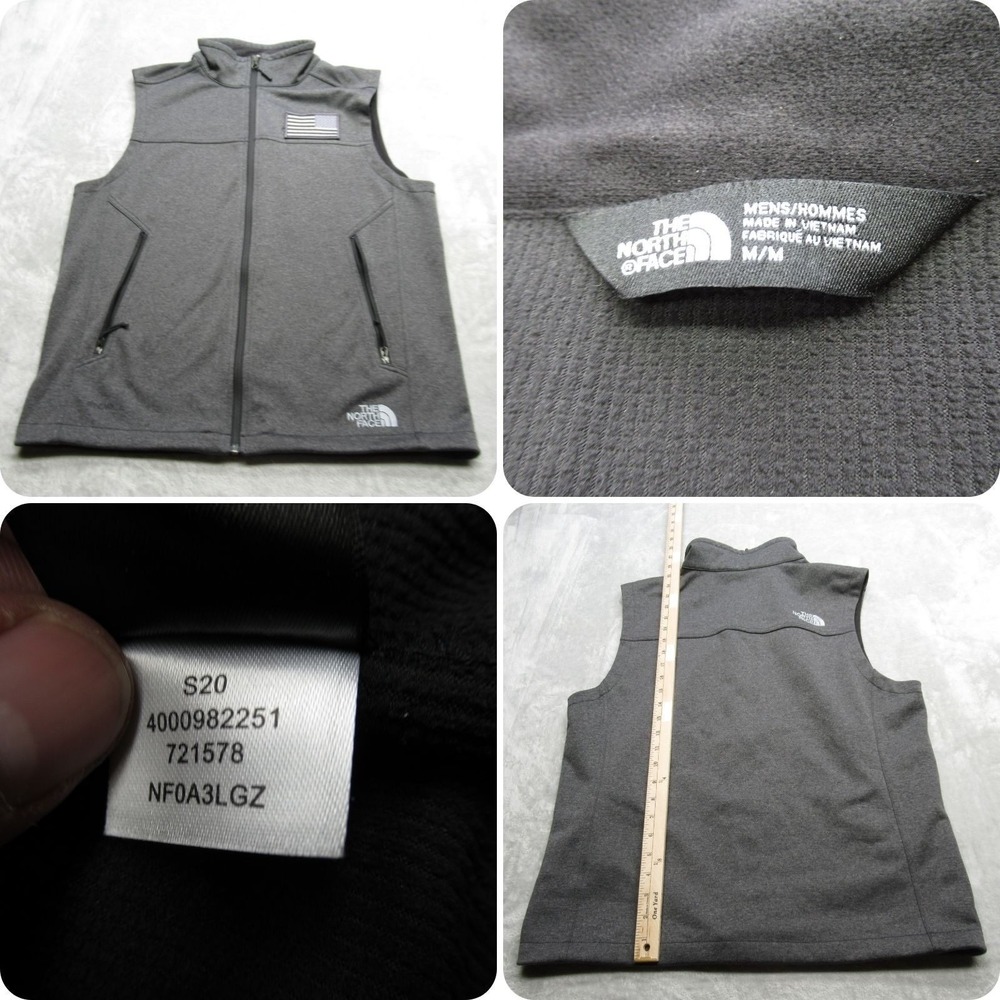 The North Face Vest Men Medium Gray Ridgewall Soft Shell Water Resistant Wind